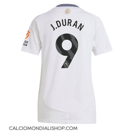 Maglie da calcio Aston Villa Jhon Duran #9 Seconda Maglia Femminile 2024-25 Manica Corta